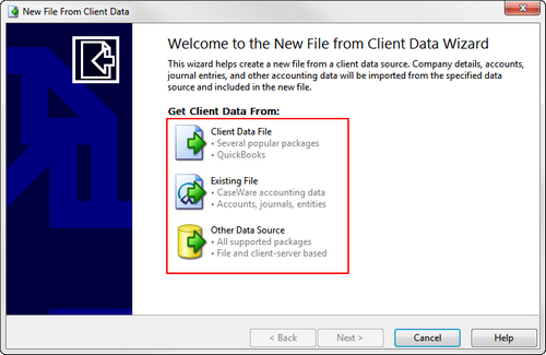 Creating a New Client File from Existing Client Data