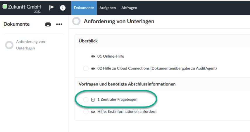 Zentraler Fragebogen