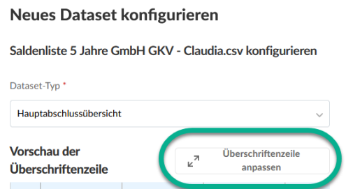 Überschriftenzeile anpassen