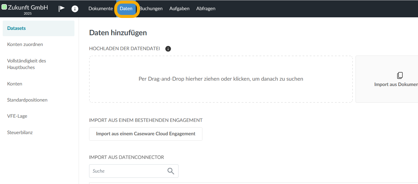 Screenshot des Datenblatts