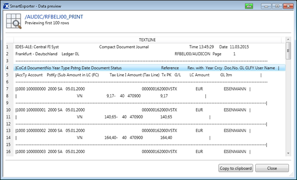 Preview without output formatting