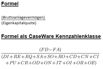 Die Formel für Liquiditätskennzahlen A12.