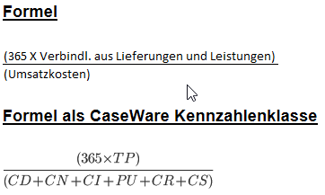 Die Formel für Liquiditätskennzahlen A7.