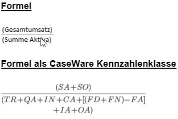 Die Formel für Liquiditätskennzahlen A8.