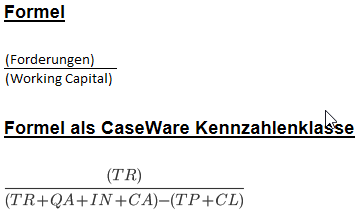 Die Formel für Liquiditätskennzahlen L6.