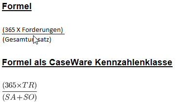 Die Formel für Liquiditätskennzahlen A2.