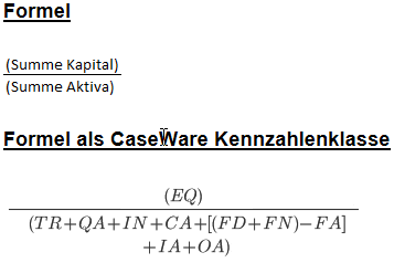 Die Formel für Liquiditätskennzahlen C2.