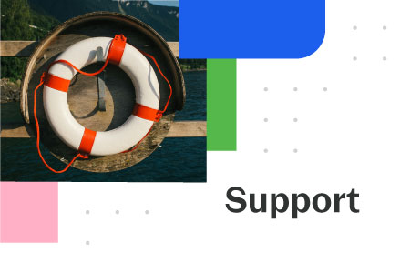 Die Abbildung zeigt einen Support-Mitarbeiter, der telefoniert. Per Klick auf die Abbildung wird das Thema "Help Center" aufgerufen.